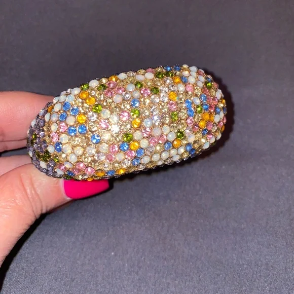 Vintage!!!!!Elegant Multicolor Gemstone Gold Bracelet - Picture 2 of 3